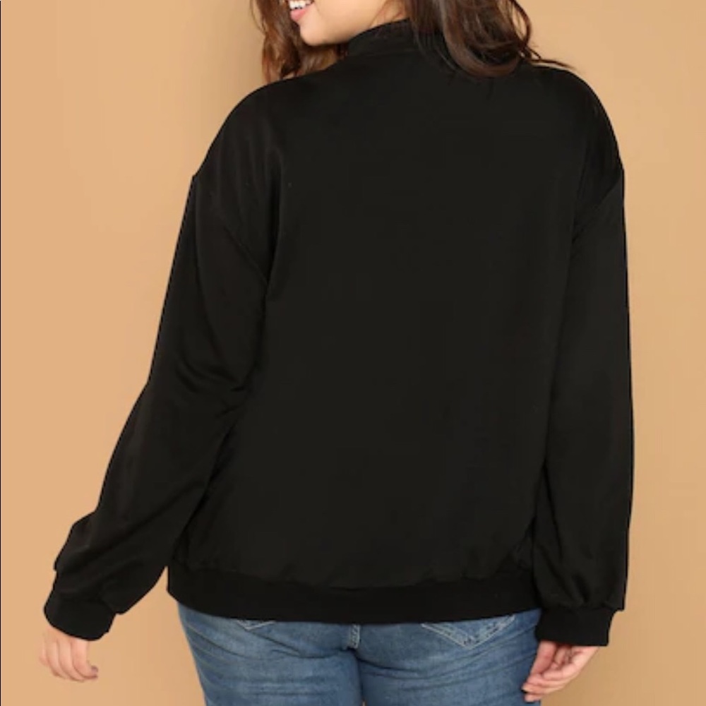 Zip Front Color Block Pullover - Picture 2 of 5